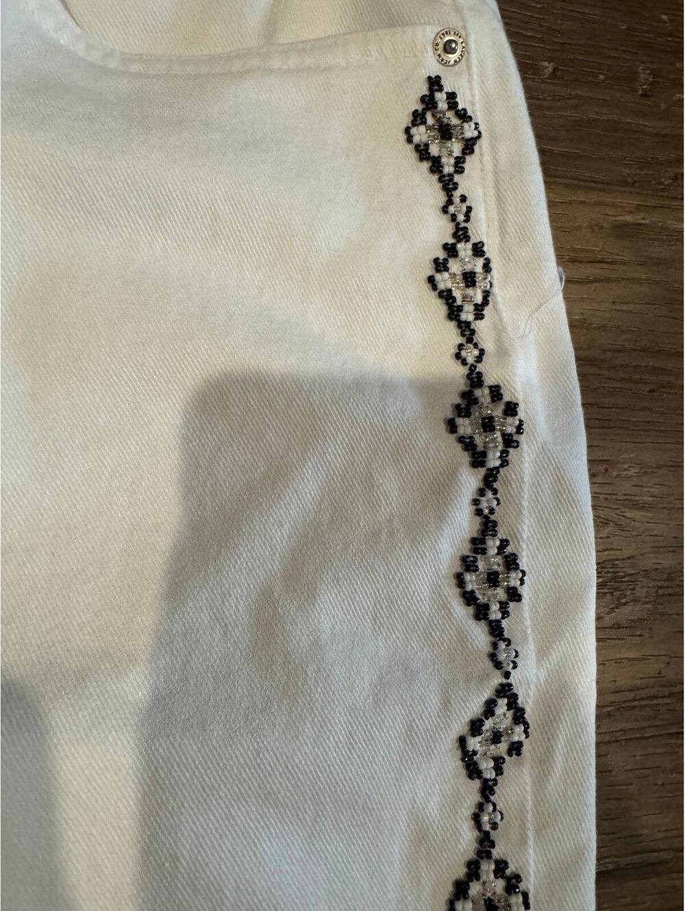 Ralph Lauren White Beaded Wide Leg Pants Sz 14 EUC - Picture 3 of 5